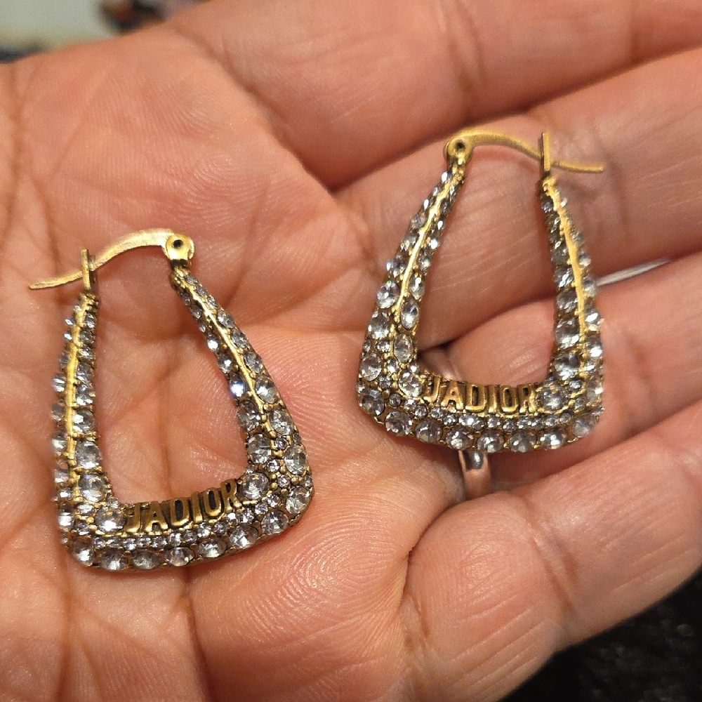 Elegant Gold and Silver Crystal Earrings